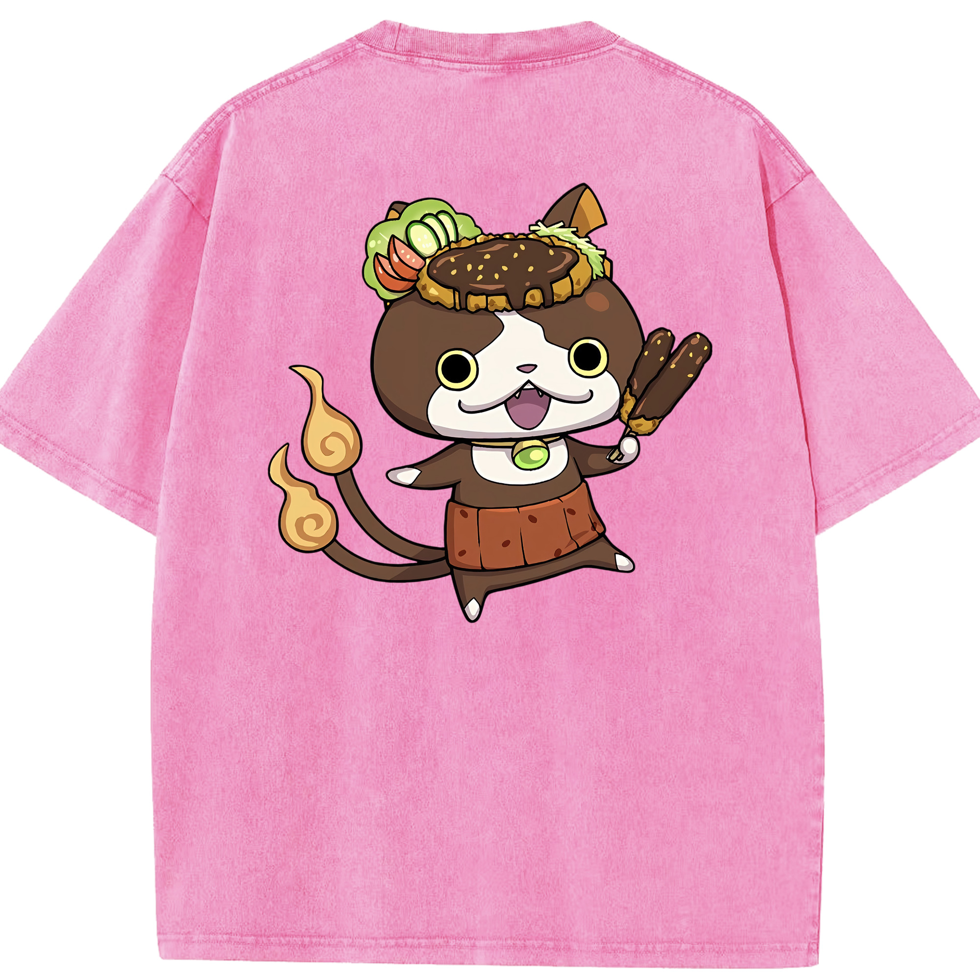 （画像用） 妖怪ウォッチ Yo-kai Watch 綿100% ヴィンテージ風 半袖Tシャツ（背面プリント）